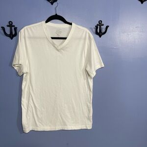 J. Crew Essential Tee Short Sleeve White Size M V-Neck